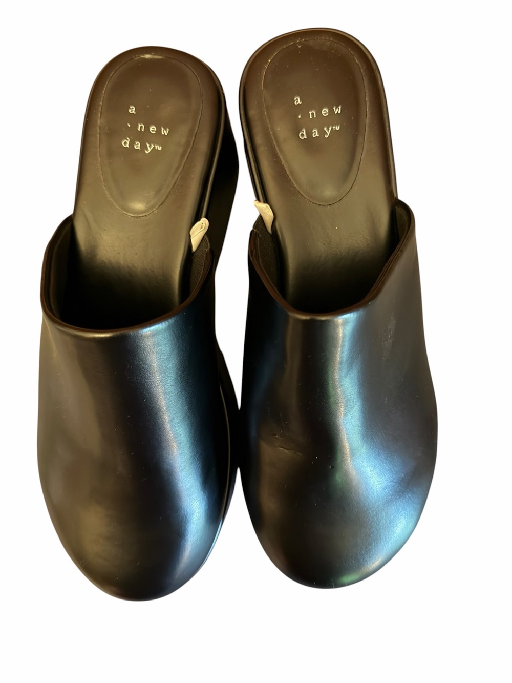 Black Chunky Platform Clogs Minimalist Slip On Mules Women’s 8.5 Runs Large - Picture 6 of 6